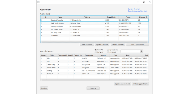 Java Appointment System